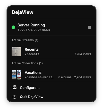 DejaView macOS menu bar app